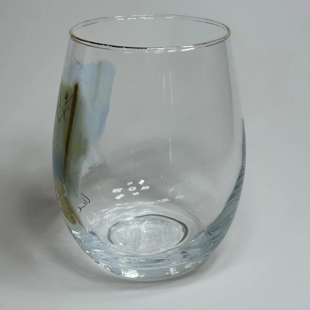 Disney Aristocats Marie Paris Tumbler Wine Glass Gold Rim Parisian‎ Patisserie